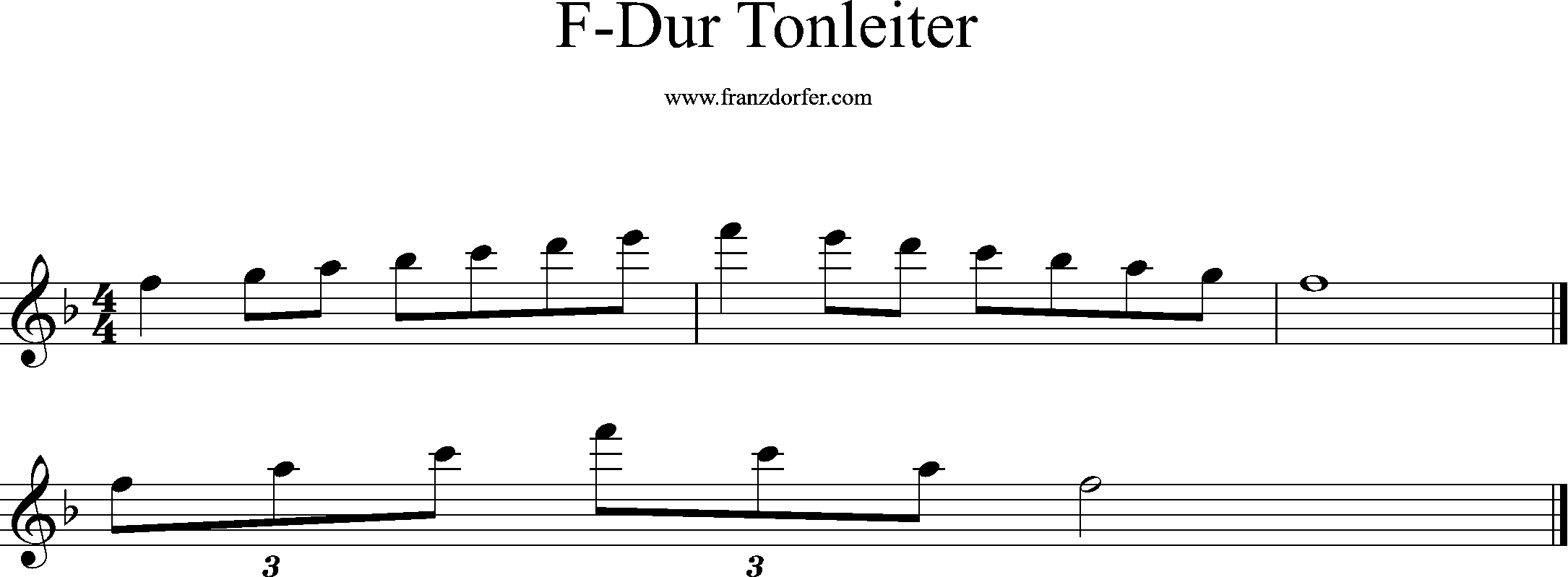 F-Dur Tonleiter, f2-f3